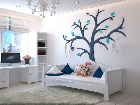 Adorning the walls with hand-painted designs that  serves as a visual feast for your little one.You can plan your kids room decor to match your aura.